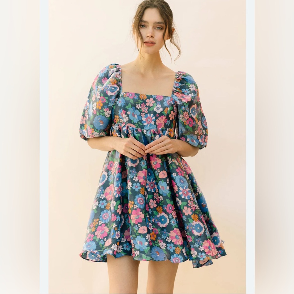 Floral Puff Sleeve Dress